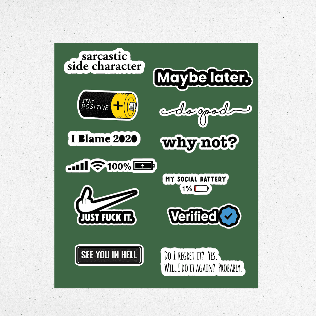 casual mini sticker sheet 1 - sticckiz.com