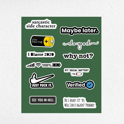 casual mini sticker sheet 1 - sticckiz.com