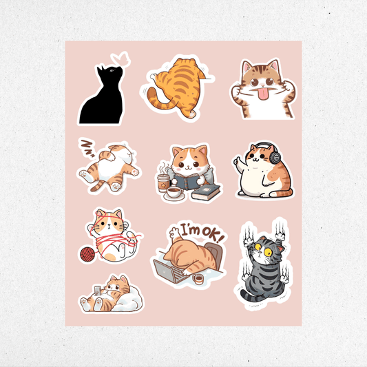 cat mini sticker sheet 1 - sticckiz.com