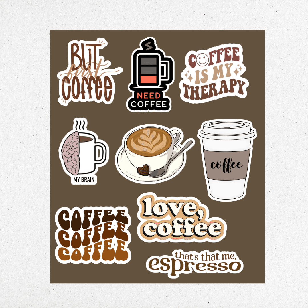 coffee mini sticker sheet 1 - sticckiz.com