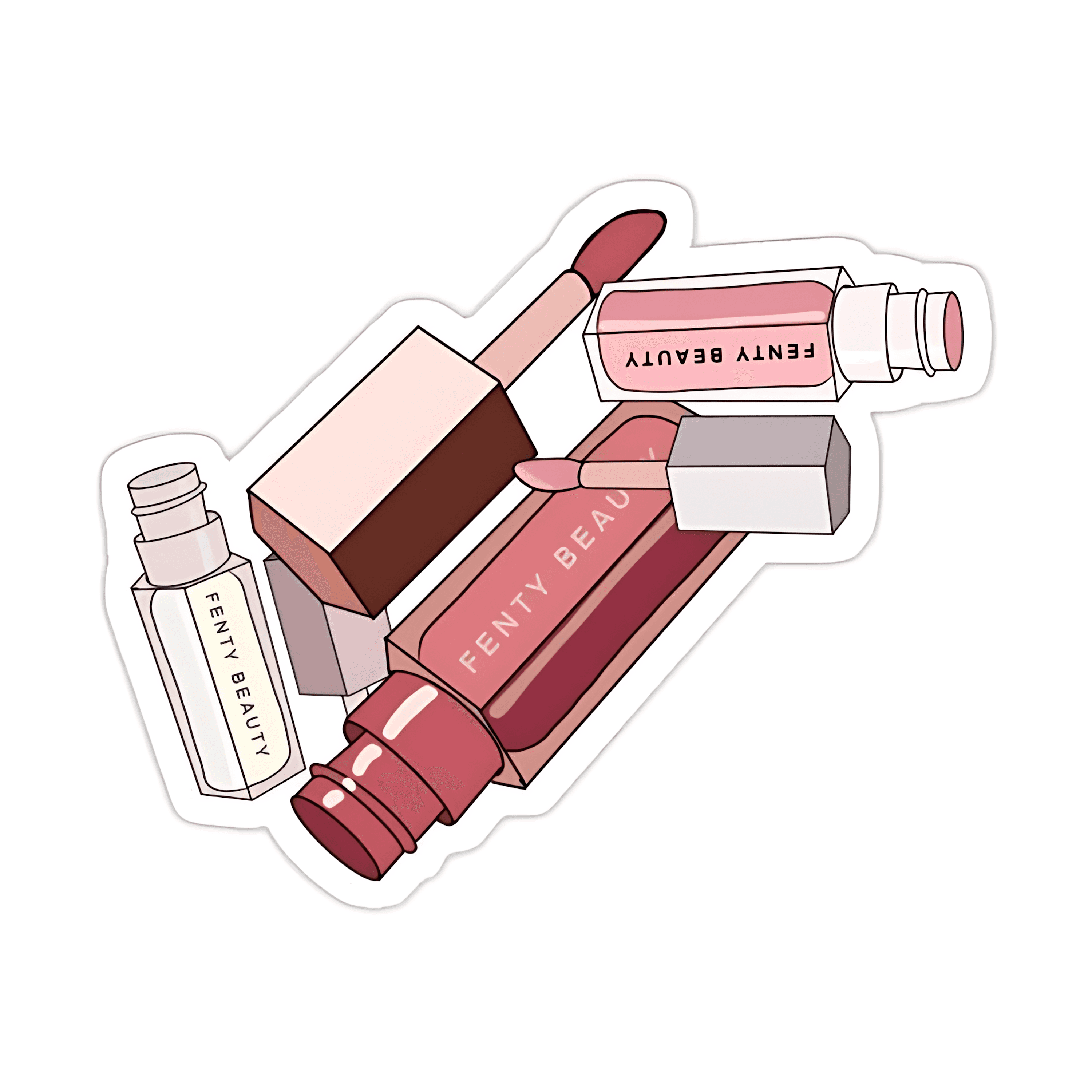 Pink Lipstick Sticker - sticckiz.com