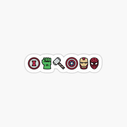 Symbols of Marvel Superhero team Sticker