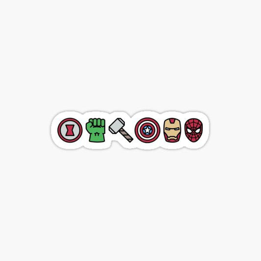 Symbols of Marvel Superhero team Sticker