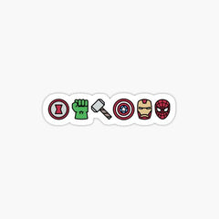 Symbols of Marvel Superhero team Sticker