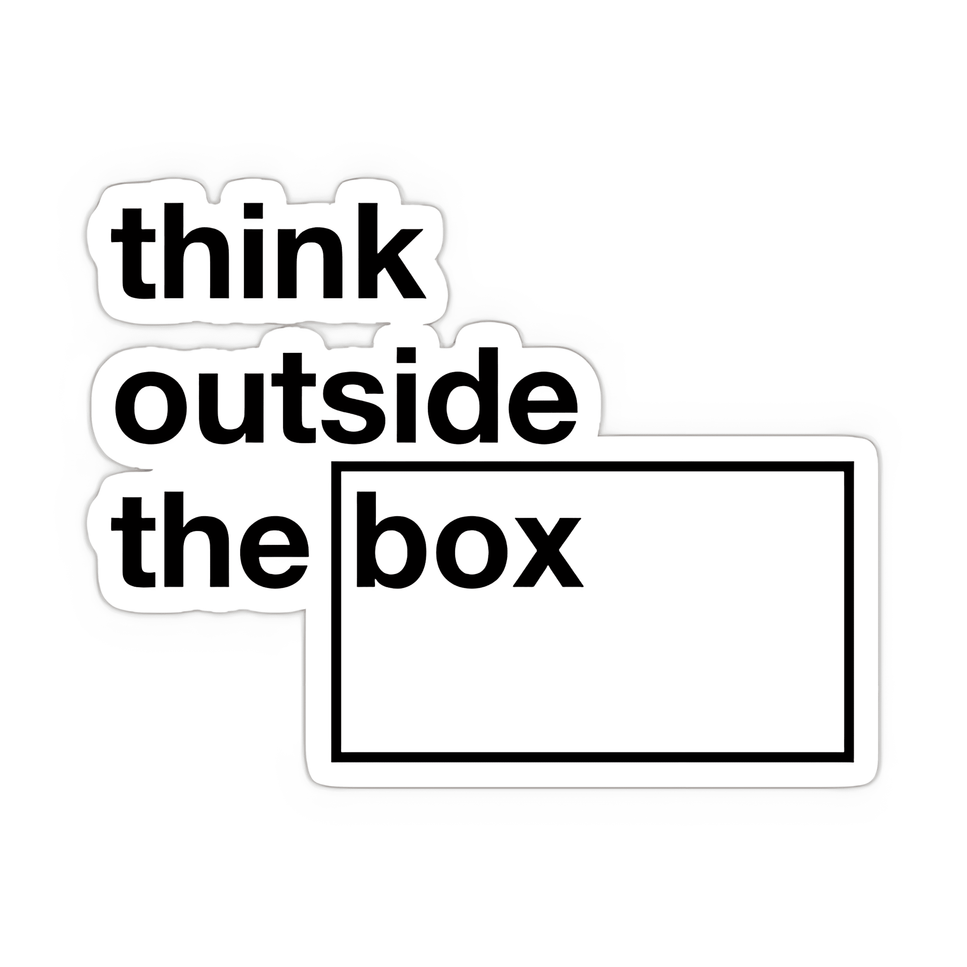 Think Outside The Box Sticker - sticckiz.com