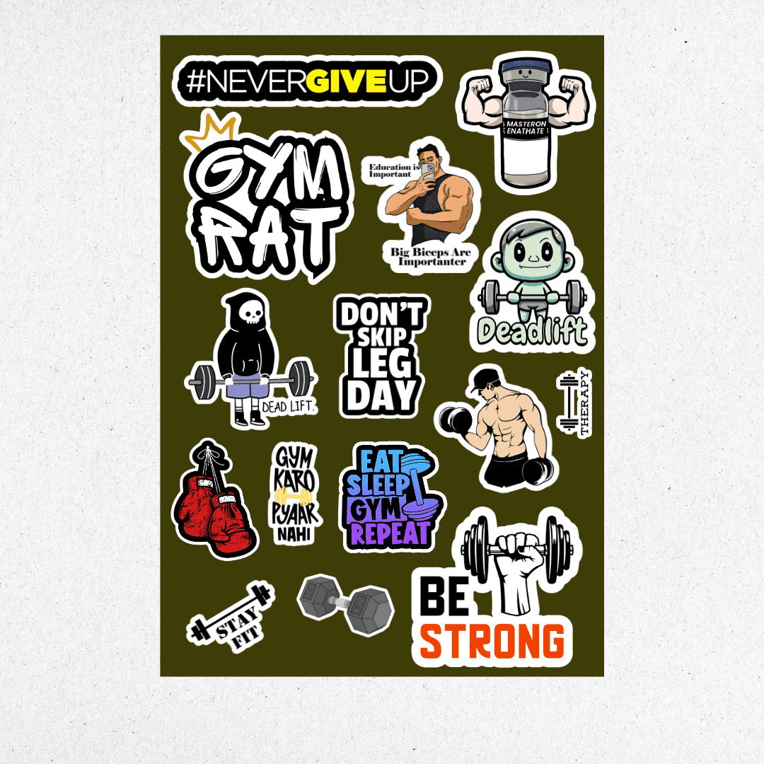 gym mini sticker sheet - sticckiz.com