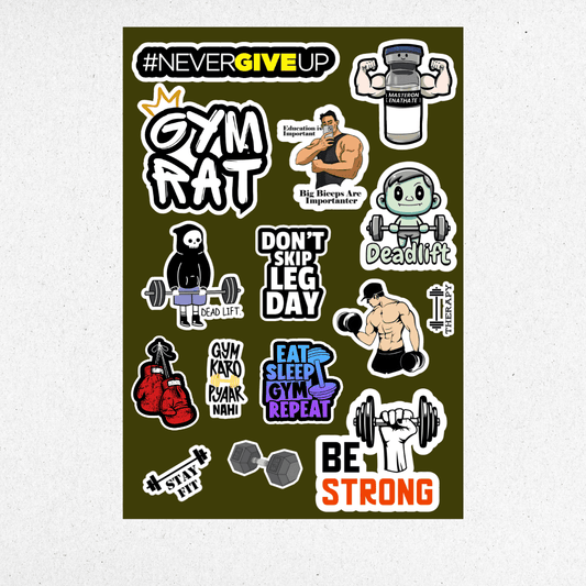 gym mini sticker sheet - sticckiz.com