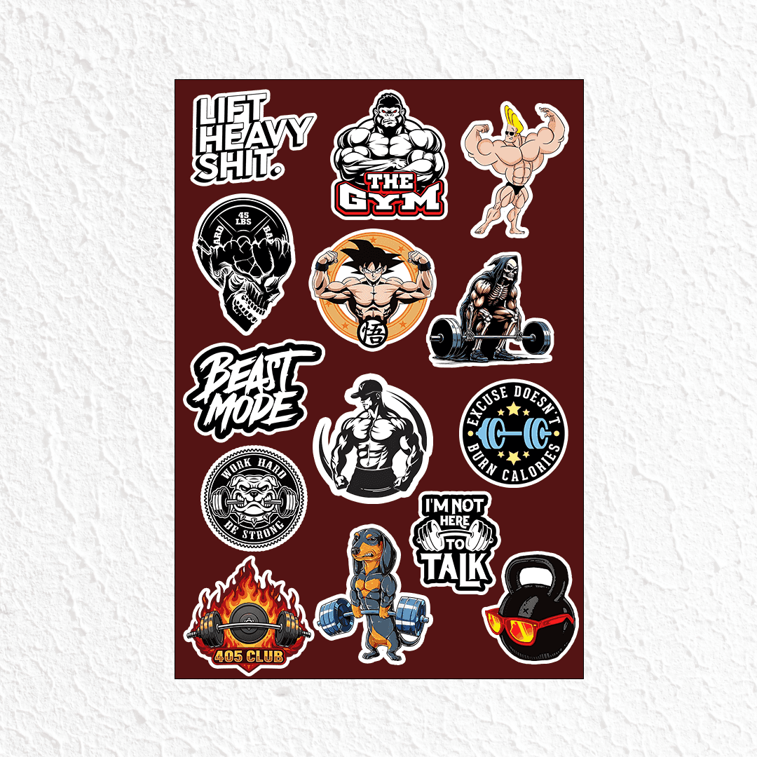 Gym Mini Sticker sheet 2 - sticckiz.com