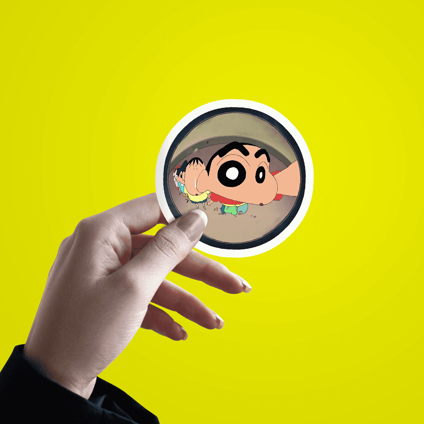 Shinchan Door Eye Sticker - sticckiz.com