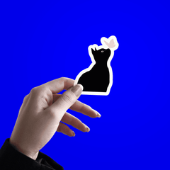 Black Cat nose kissing Sticker - sticckiz.com