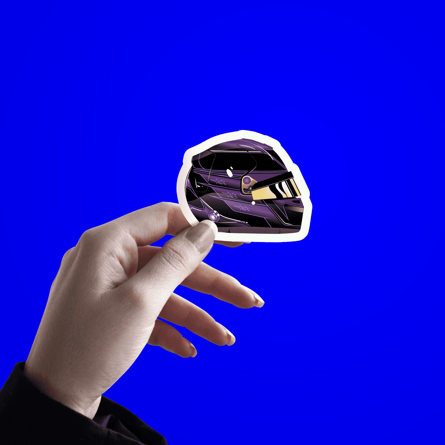 Purple Helmet Sticker - sticckiz.com