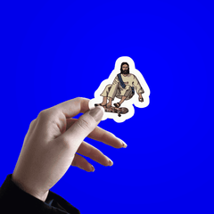 Jesus on skater Sticker - sticckiz.com