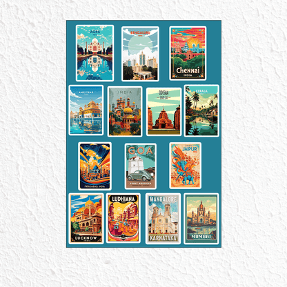Indian city mini Sticker sheet 1 - sticckiz.com