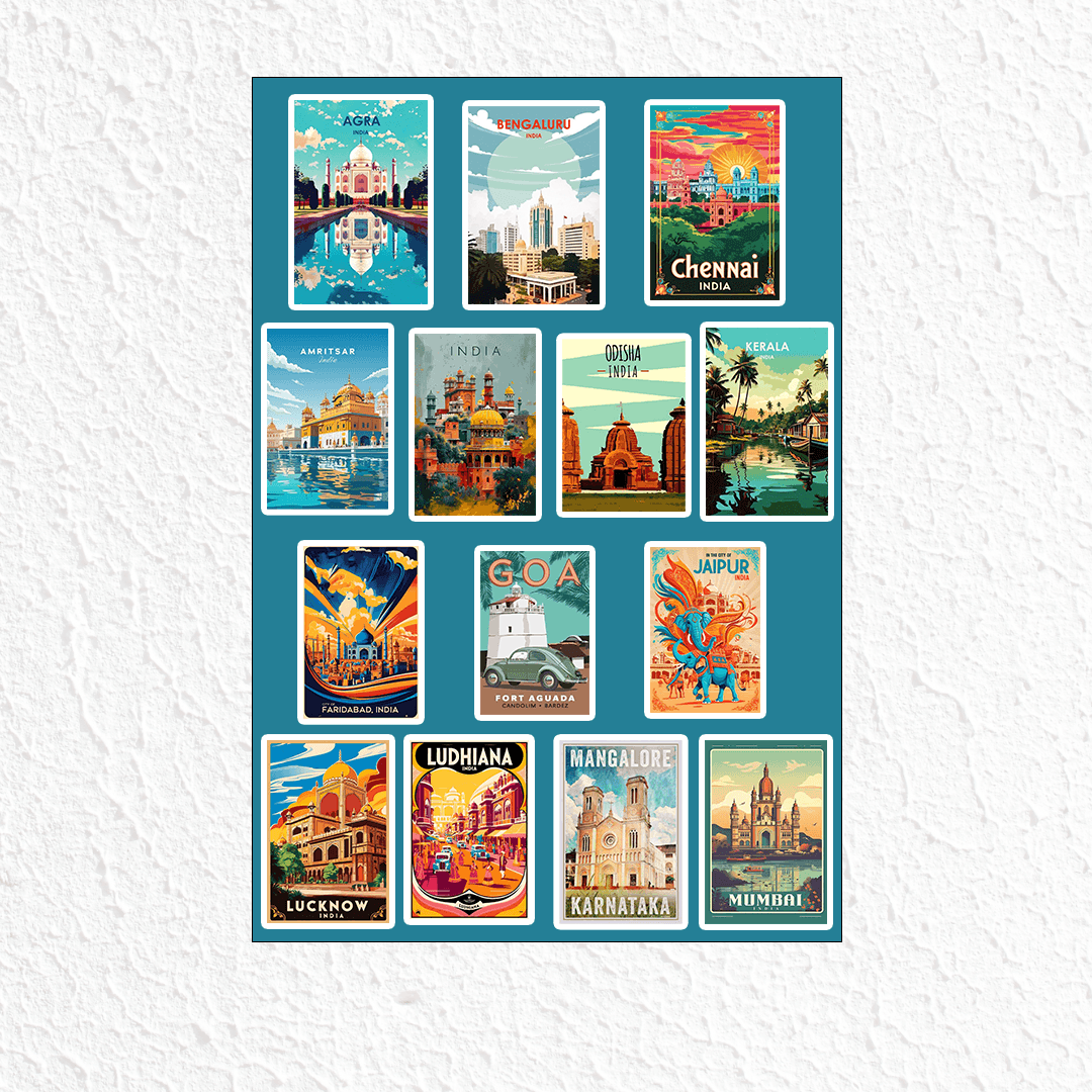 Indian city mini Sticker sheet 1 - sticckiz.com
