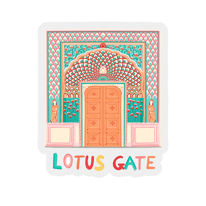 Jaipur Lotus Gate Sticker - sticckiz.com
