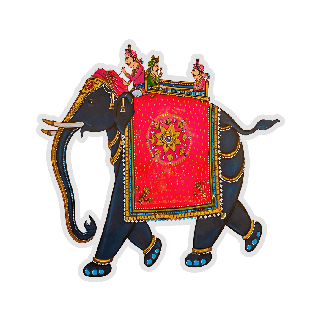 Jaipur Elephant Sticker - sticckiz.com