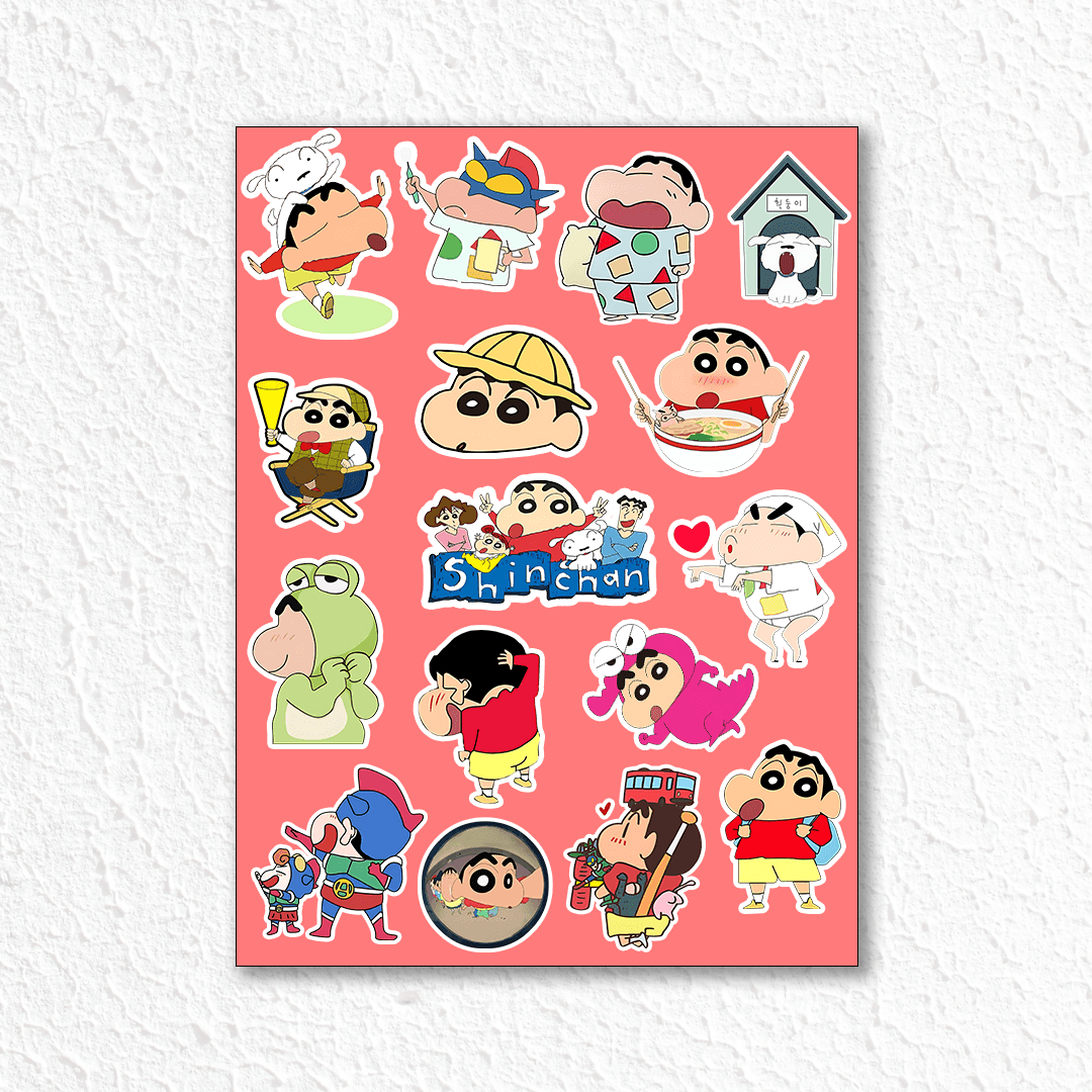 Shinchan Mini Sticker Sheet 1 - sticckiz.com