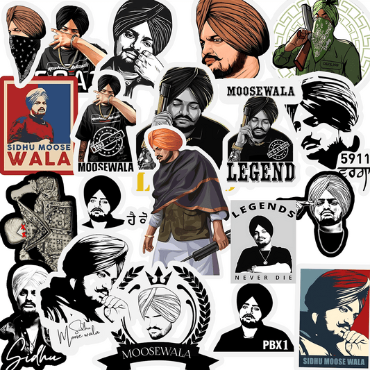 Sidhu Moosewala Sticker Pack (20 Stickers) - sticckiz.com