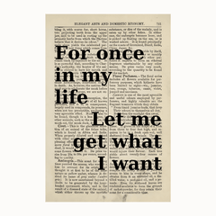 For once in my life let me get what i want poster - sticckiz.com