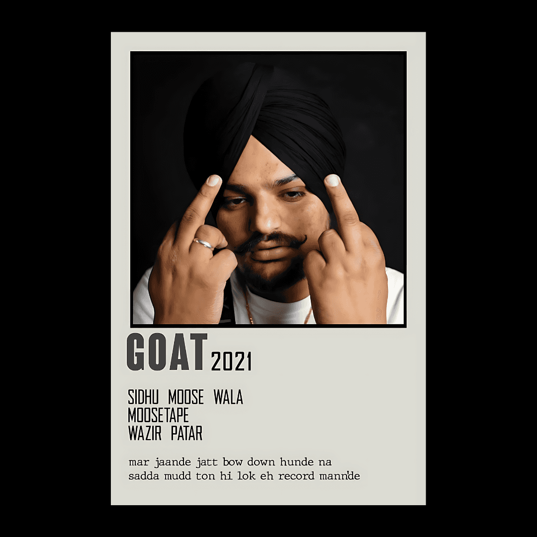 Sidhu moosewala song GOAT 2021 poster - sticckiz.com