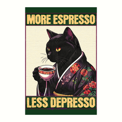 More espresso less depresso cat poster - sticckiz.com
