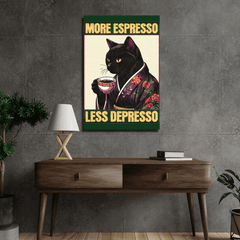 More espresso less depresso cat poster - sticckiz.com