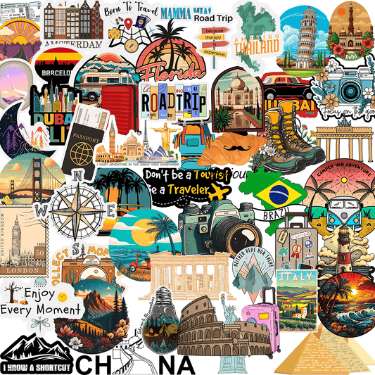 Travelling Sticker pack (50 stickers) - sticckiz.com