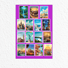 World famous places Mini Sticker Sheet 1 - sticckiz.com